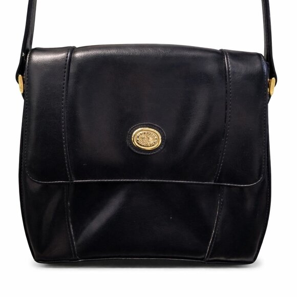 Austin Designs Handbags - Vintage 1980s Austin Designs Square Body Black Gold Multi-Compartment Crossbody
